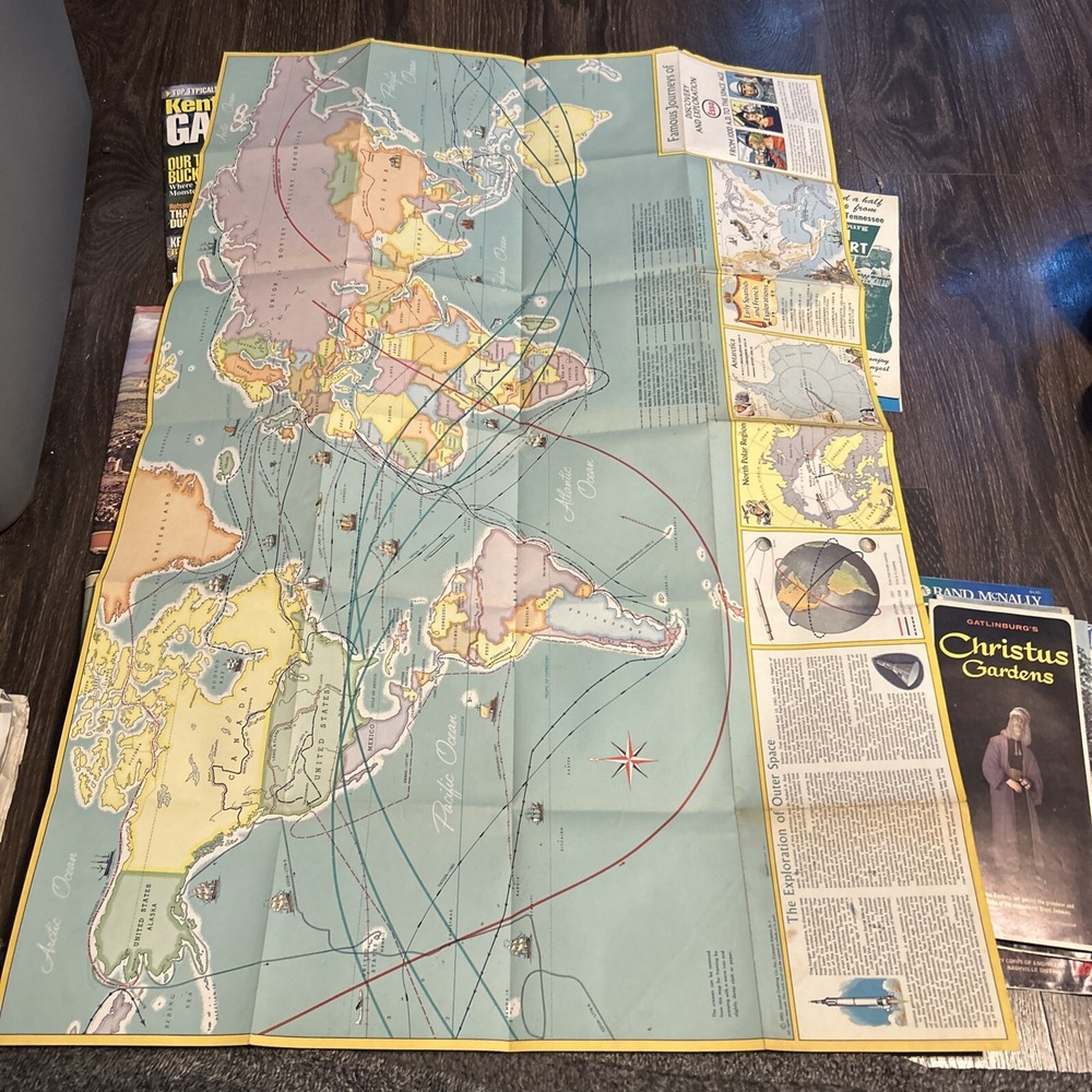 Vintage 1963 ESSO Gasoline Discovery and Exploration Fold Out Map